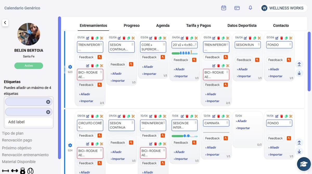 Métricas de estado de forma y carga semanal